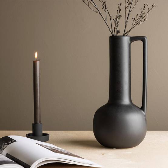 Vase Design en Céramique "Allis" 36cm Noir - Image 5