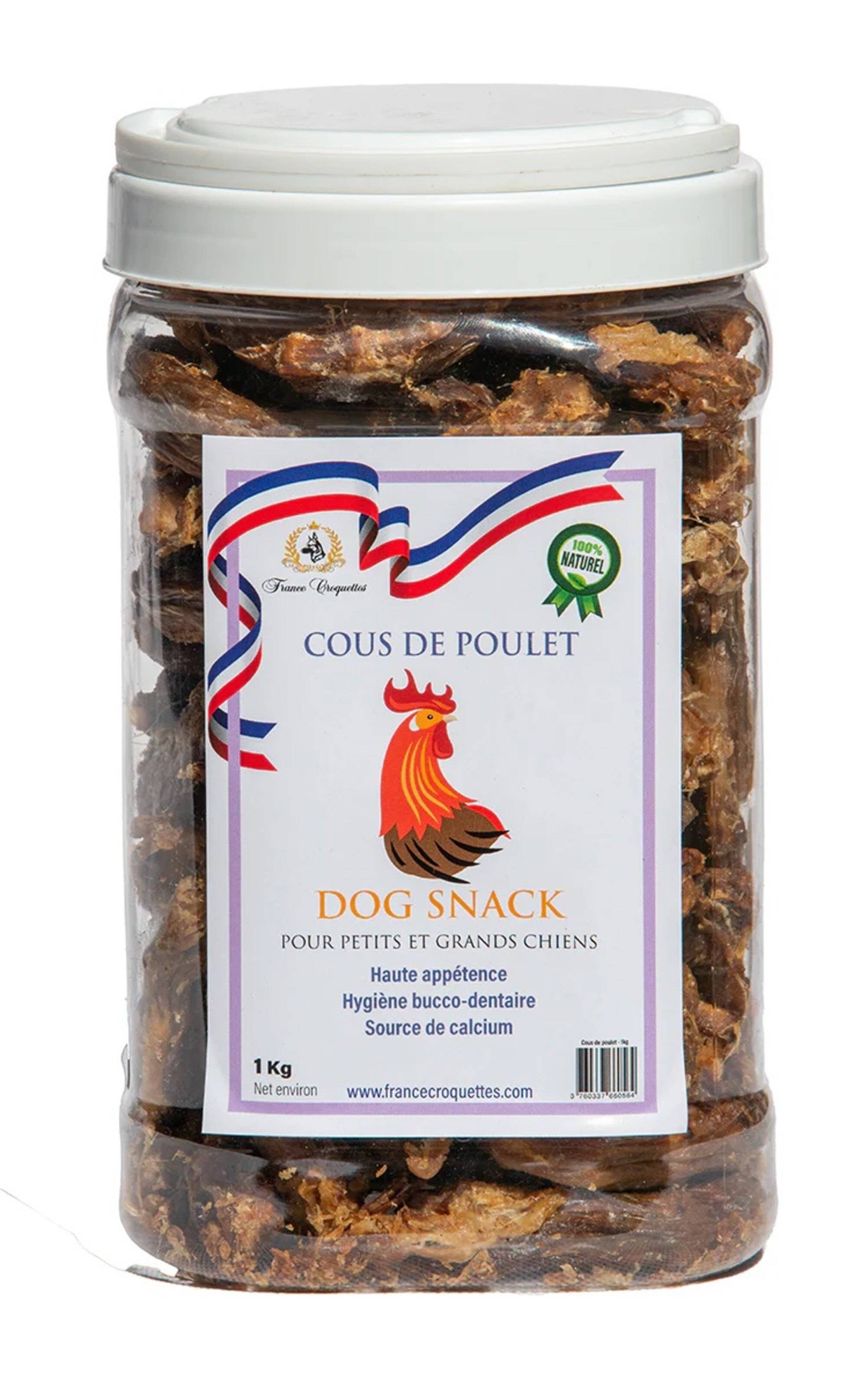 France Croquettes - cous de poulet friandise pour chien - 1kg - france croquettes