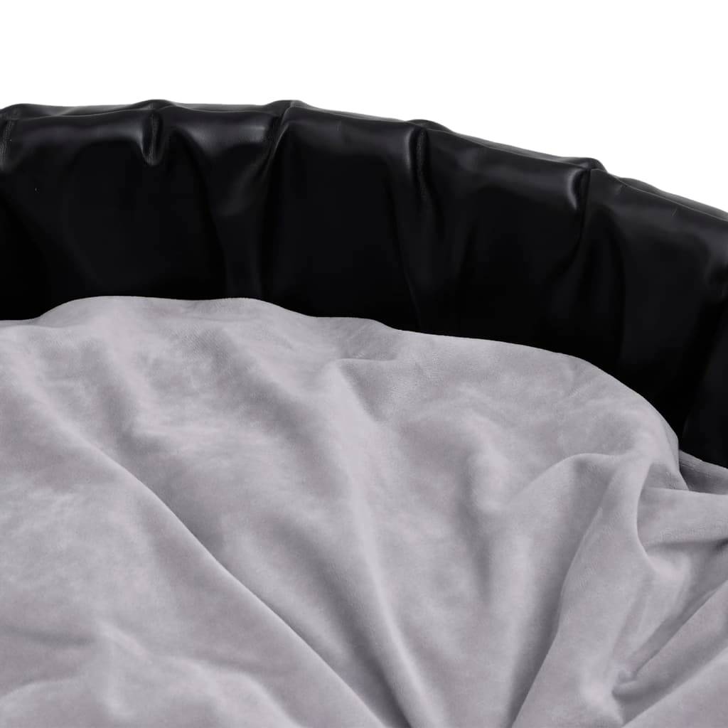 Vidaxl - Lit chiens Noir et gris 90x79x20 cm Peluche et similicuir vidaXL 171255 - Imagen 4