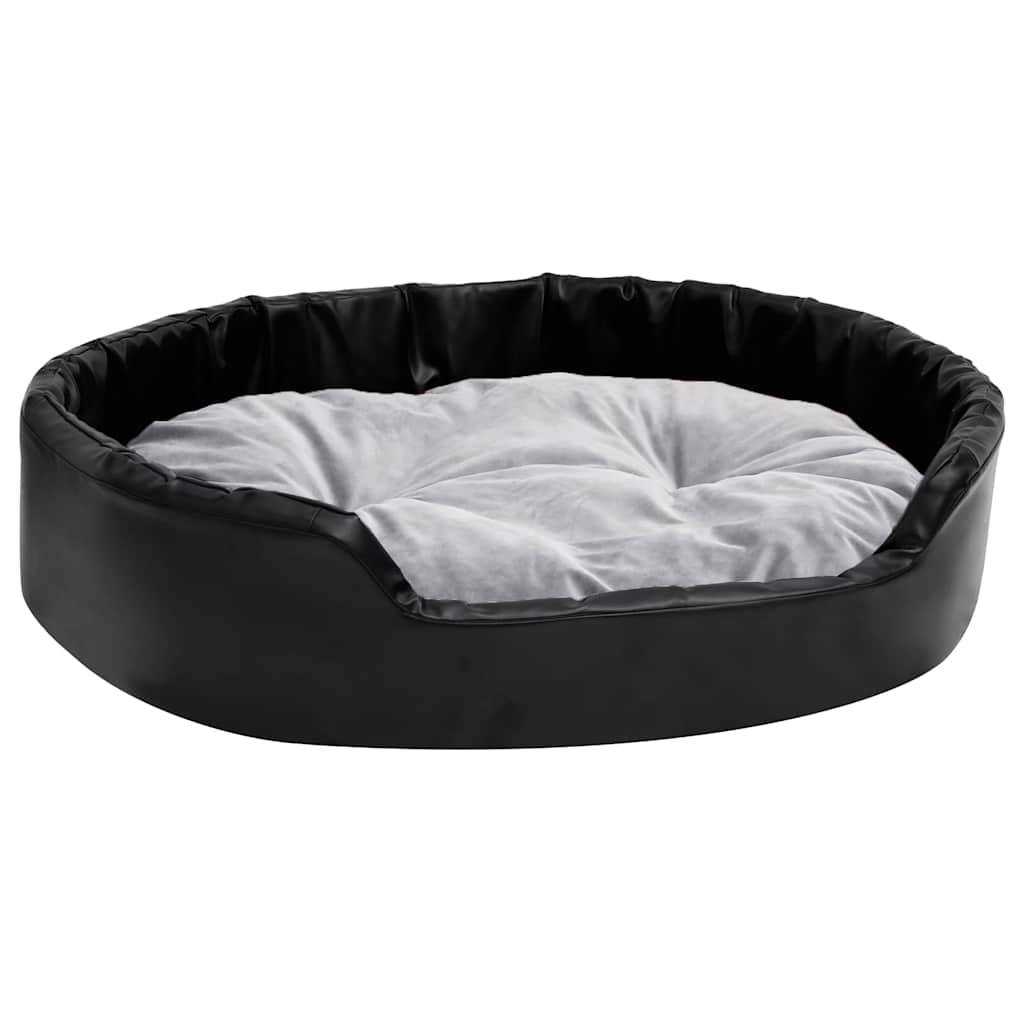 Vidaxl - Lit chiens Noir et gris 90x79x20 cm Peluche et similicuir vidaXL 171255 - Imagen 2