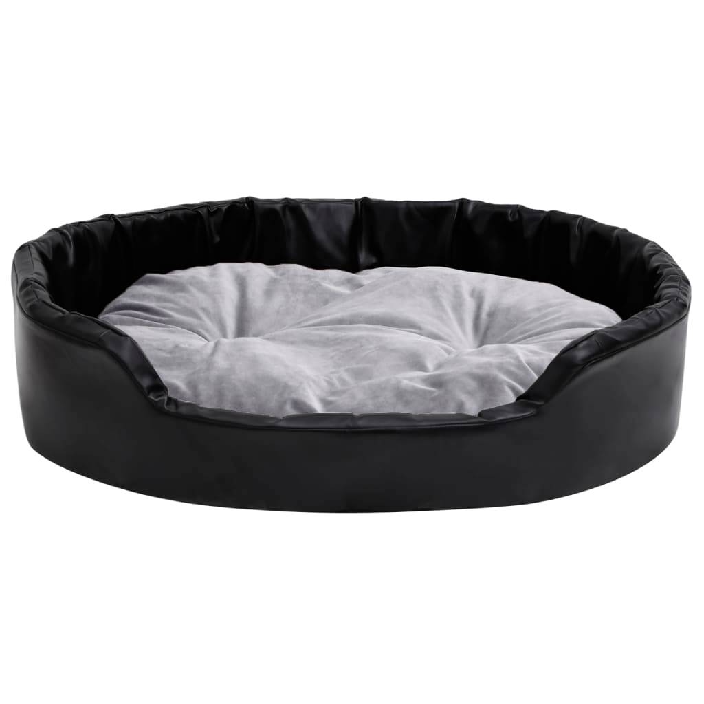 Vidaxl - Lit chiens Noir et gris 90x79x20 cm Peluche et similicuir vidaXL 171255 - Imagen 9