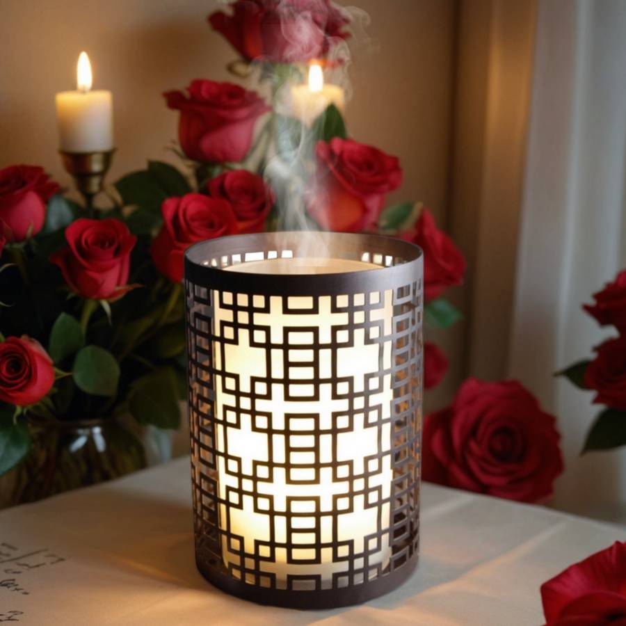 Zen'Arôme Diffuseur Aromathérapie avec Télécommande Vela - Éclairage Led Personnalisable -Verre + Coque en Métal avec Motif Original - Image 4