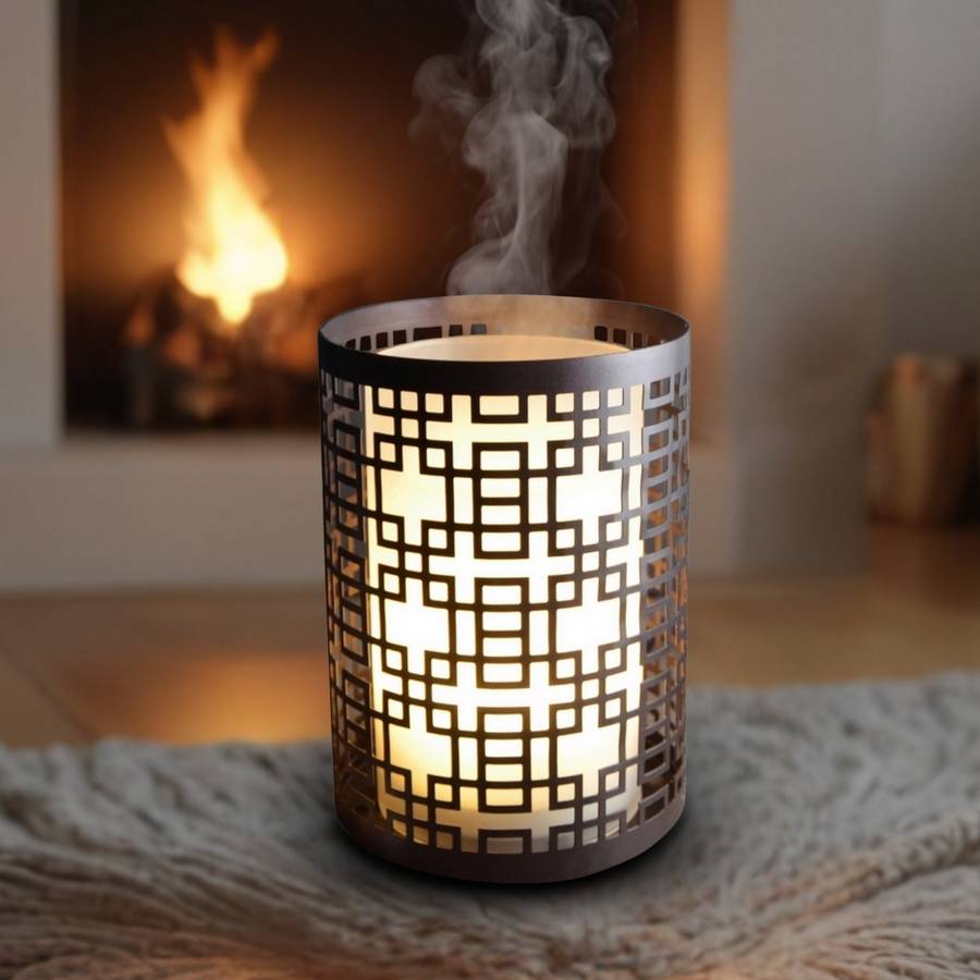 Zen'Arôme Diffuseur Aromathérapie avec Télécommande Vela - Éclairage Led Personnalisable -Verre + Coque en Métal avec Motif Original - Image 2