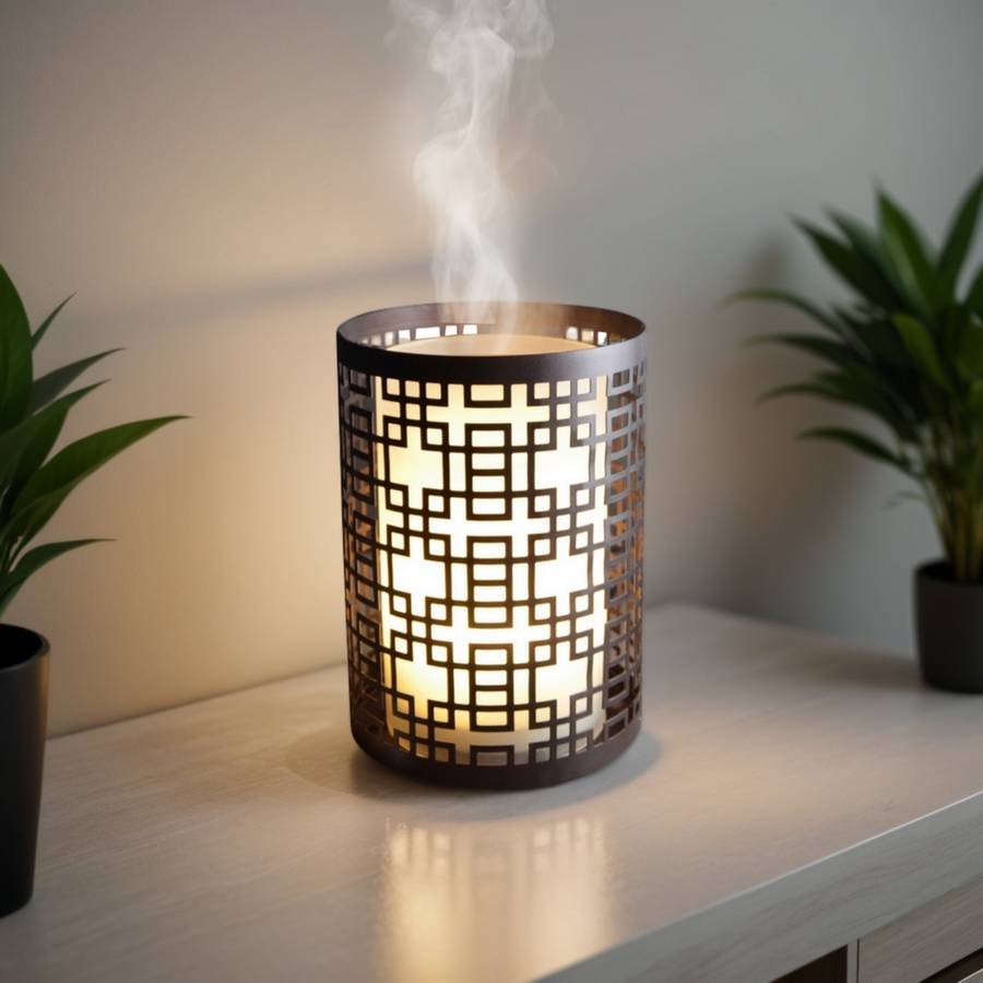 Zen'Arôme Diffuseur Aromathérapie avec Télécommande Vela - Éclairage Led Personnalisable -Verre + Coque en Métal avec Motif Original - Image 6