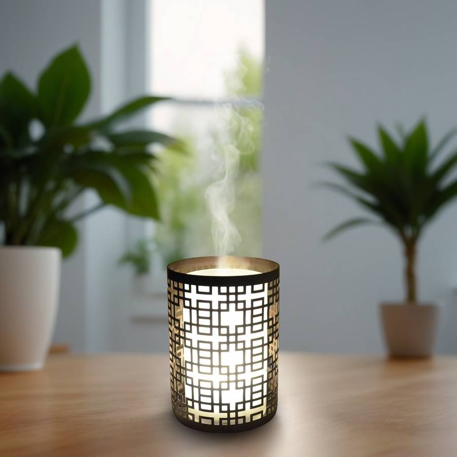 Zen'Arôme Diffuseur Aromathérapie avec Télécommande Vela - Éclairage Led Personnalisable -Verre + Coque en Métal avec Motif Original - Image 3