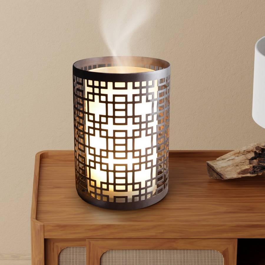 Zen'Arôme Diffuseur Aromathérapie avec Télécommande Vela - Éclairage Led Personnalisable -Verre + Coque en Métal avec Motif Original - Image 10
