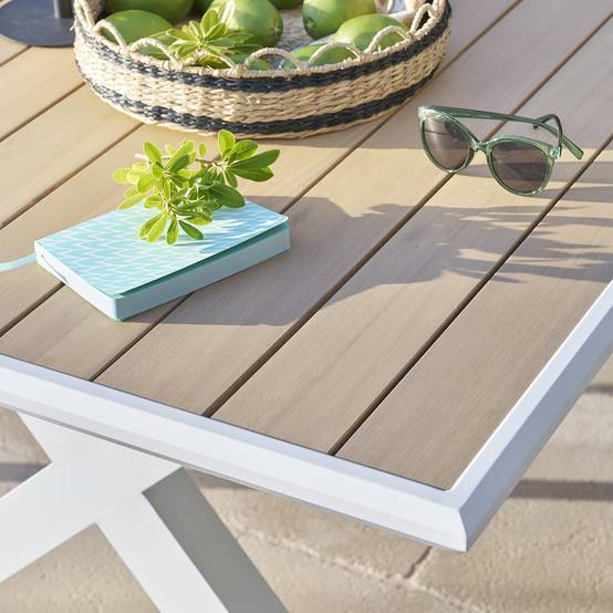 Hesperide - Table de jardin "Axiome" eucalyptus & blanc 8 places Hespéride - Image 7
