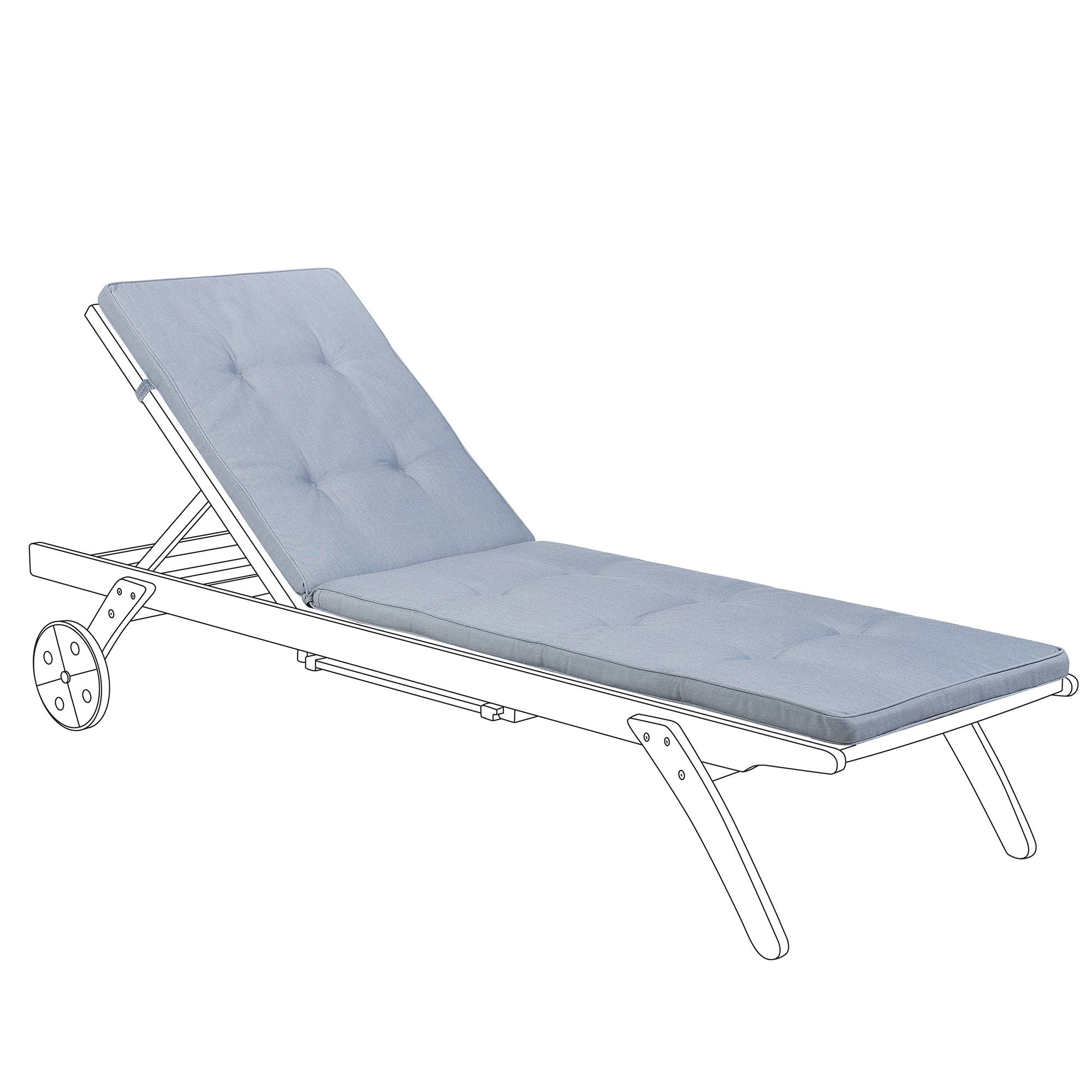 Beliani - Coussin Moelleux pour Chaise Longue Transat de Jardin 56 x 192 cm en Tissu Imperméabe anti-UV Bleu Idéal pour Bain de Soleil Beliani - Imagen 1