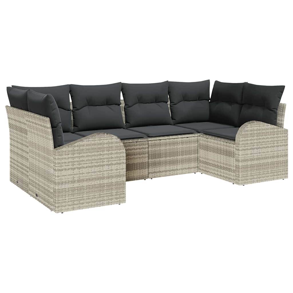 ComfortXL - Salon de jardin 6 places modulable en résine tressée finition mate Gris Clair – ComfortXL Outdoor Living - Image 2