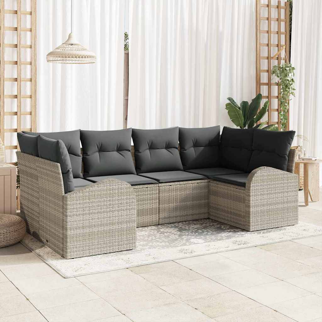 ComfortXL - Salon de jardin 6 places modulable en résine tressée finition mate Gris Clair – ComfortXL Outdoor Living - Image 1