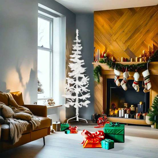 ComfortXL - Demi sapin de Noël mural PVC gain de place pour fête Blanc 180 cm – ComfortXL Outdoor Living - Image 2