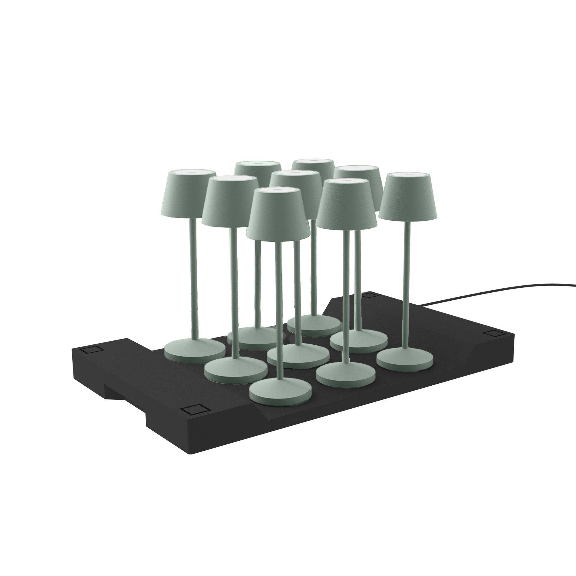 Lumisky - 9 Lampes de table EMILY Vert + base de chargement - Imagen 1