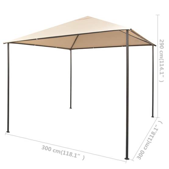 Tonnelle Carrée Acier et Toile Imperméable pour Jardin Terrasse Beige 3x3 m – ComfortXL Outdoor Living - Image 8