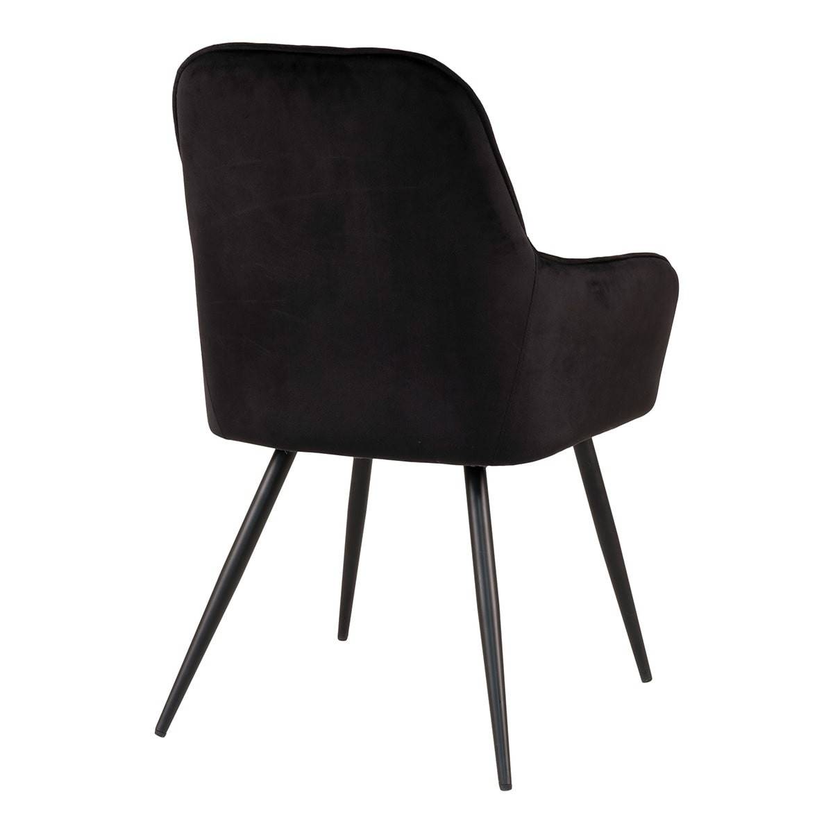 ALTOBUY - Lot de 2 Fauteuils Velours Noir et Piétement Acier Noir - VIBY - Image 6