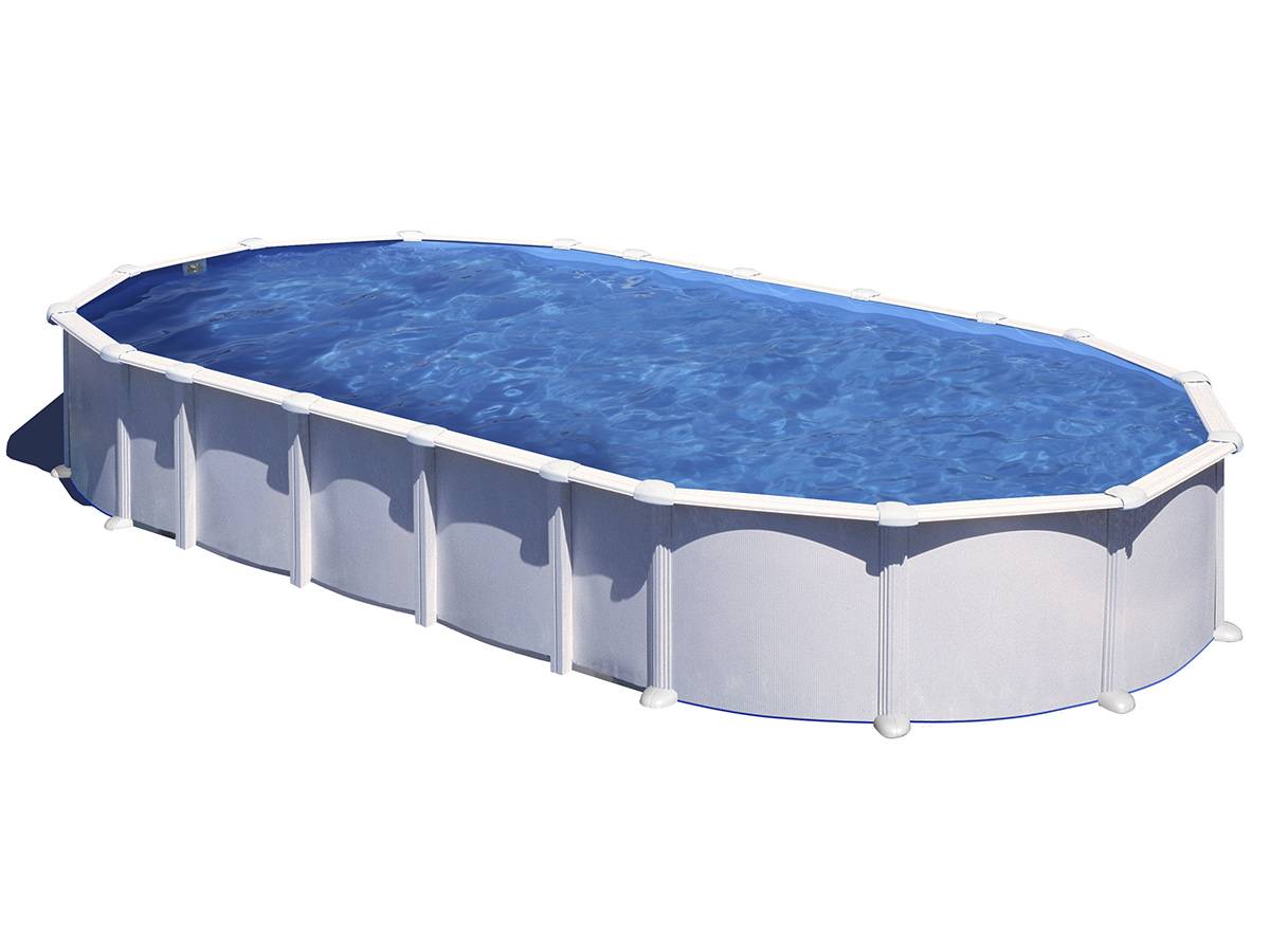 Gré - Kit piscine acier blanc Gré Haïti ovale 9,20 x 5,05 x 1,32 m + Bâche hiver + Bâche à bulles - Imagen 2
