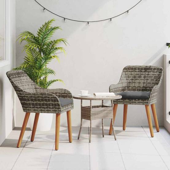PANGIVO - Chaise de jardin polyrotin Gris 62,5 x 55 x 82 cm - PANGIVO - Image 3
