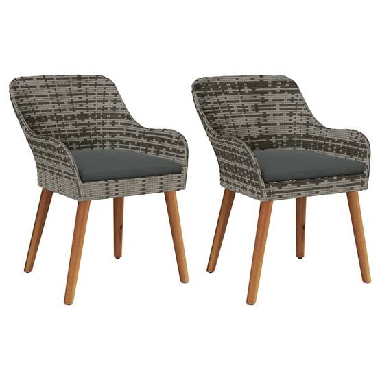 PANGIVO - Chaise de jardin polyrotin Gris 62,5 x 55 x 82 cm - PANGIVO - Image 2