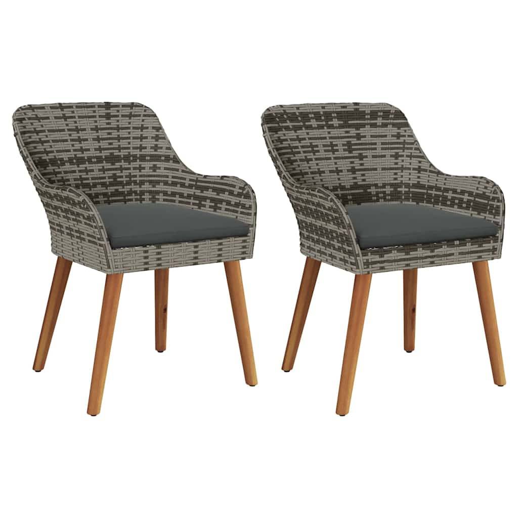 PANGIVO - Chaise de jardin polyrotin Gris 62,5 x 55 x 82 cm - PANGIVO - Image 2