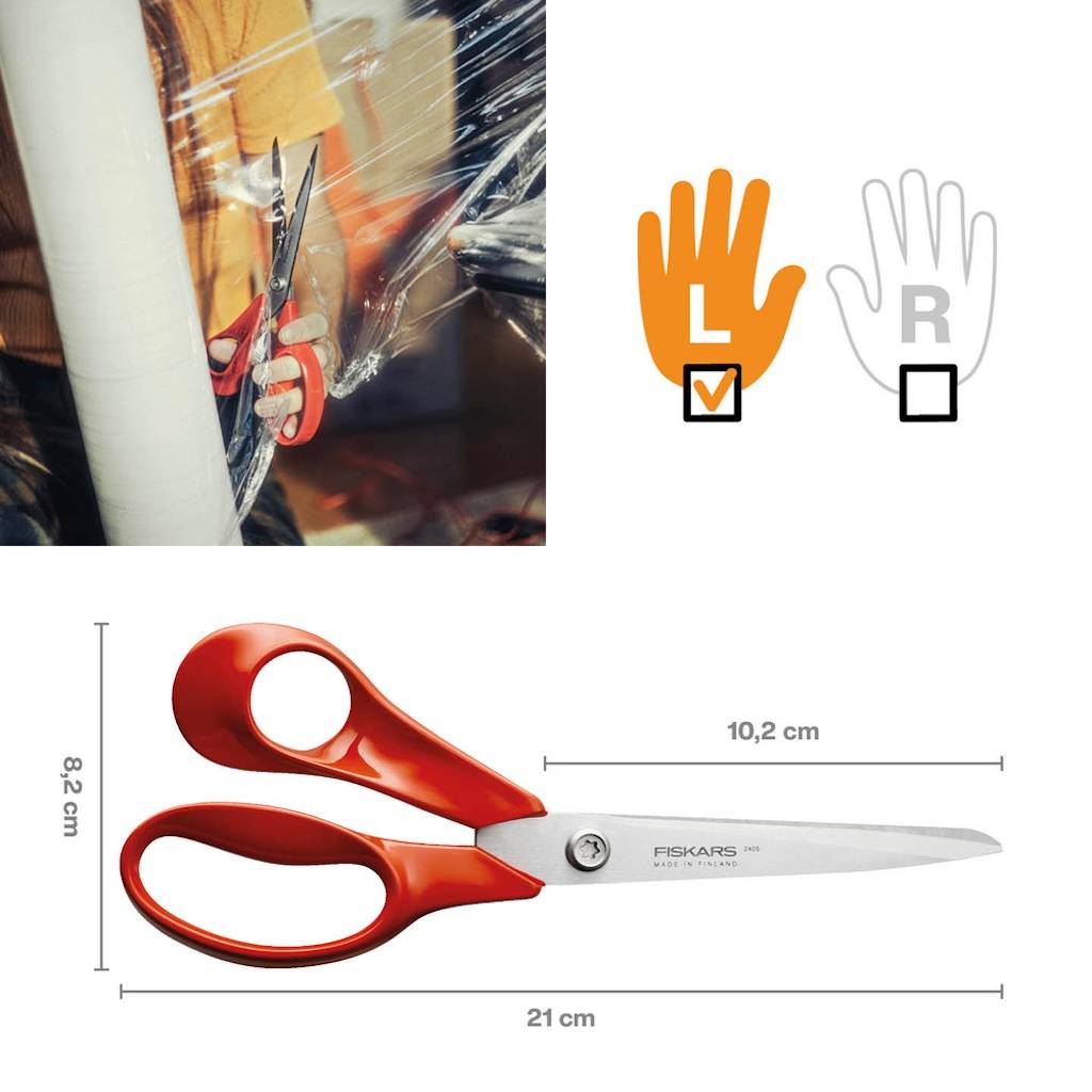 Fiskars - Ciseaux - gaucher  - lames inversées acier inox coupe précise durable - Image 3
