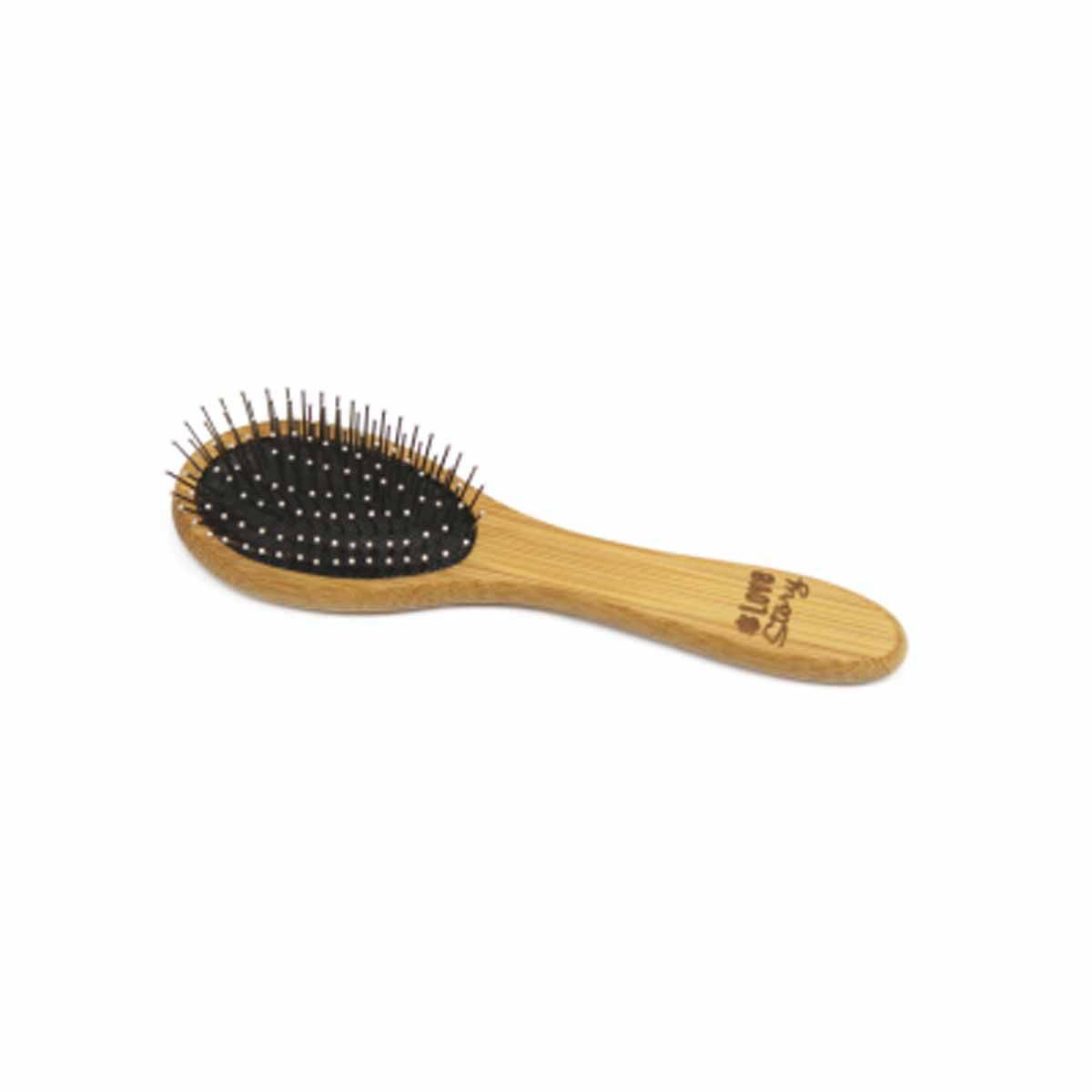 Brosse de Toilettage Bambou "Picots Perles" 19cm Naturel