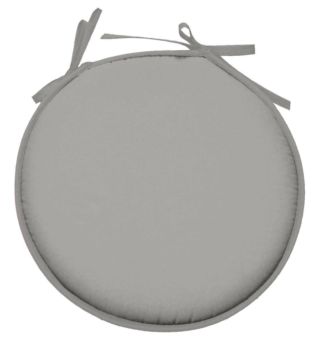 Eden - Galette de chaise ronde Unie Pop color 40 cm Mastic - Image 1