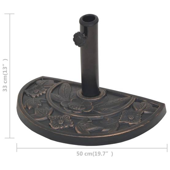 Vidaxl - Socle de parasol en résine demi-cercle Bronze 9 kg vidaXL 43655 - Image 2