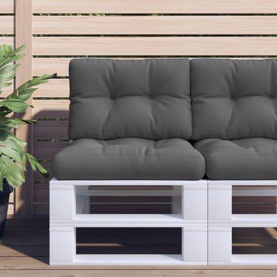 Ensemble Coussins pour Canapé Palette Tissu Polyester Déperlant pour Jardin Anthracite – ComfortXL Outdoor Living - Image 1