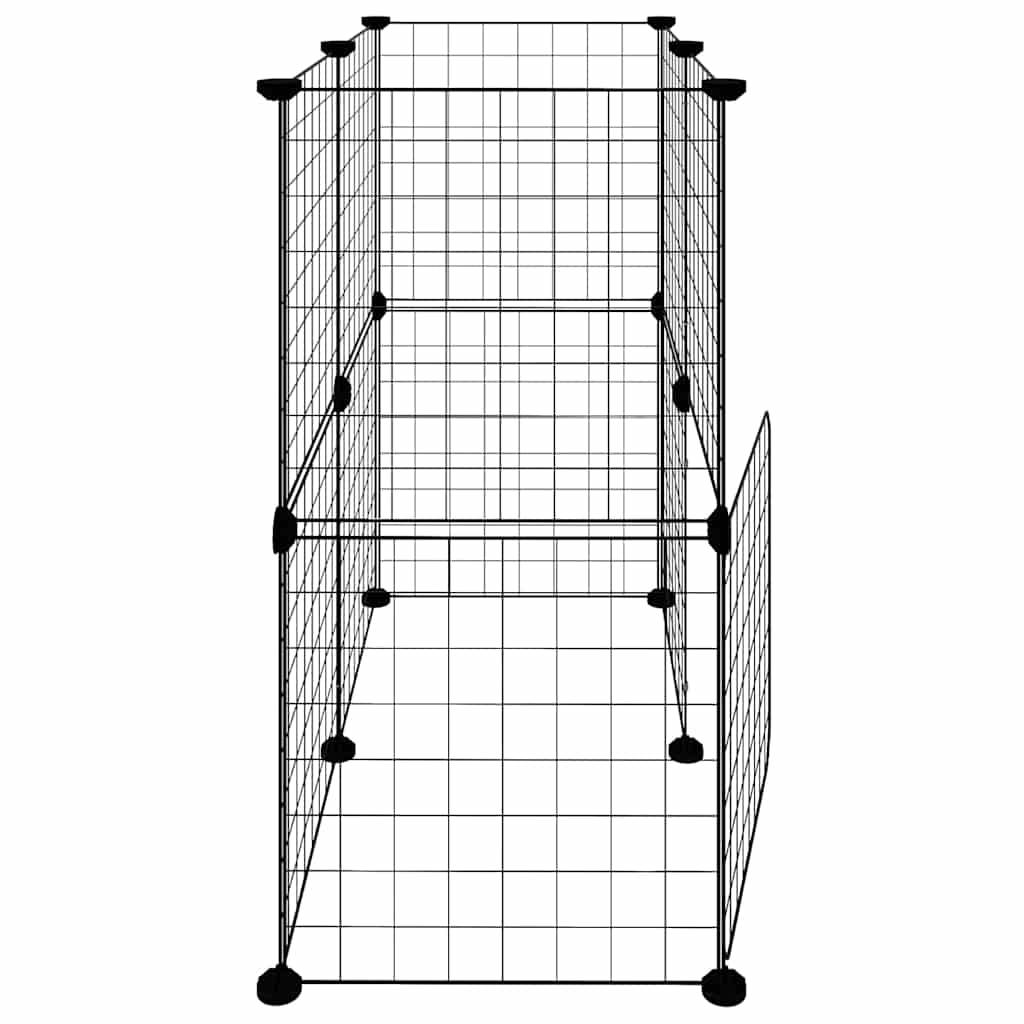 Vidaxl - Cage animaux de compagnie à 12 panneaux et porte Noir 70x35x70 cm vidaXL 3114033 - Imagen 5
