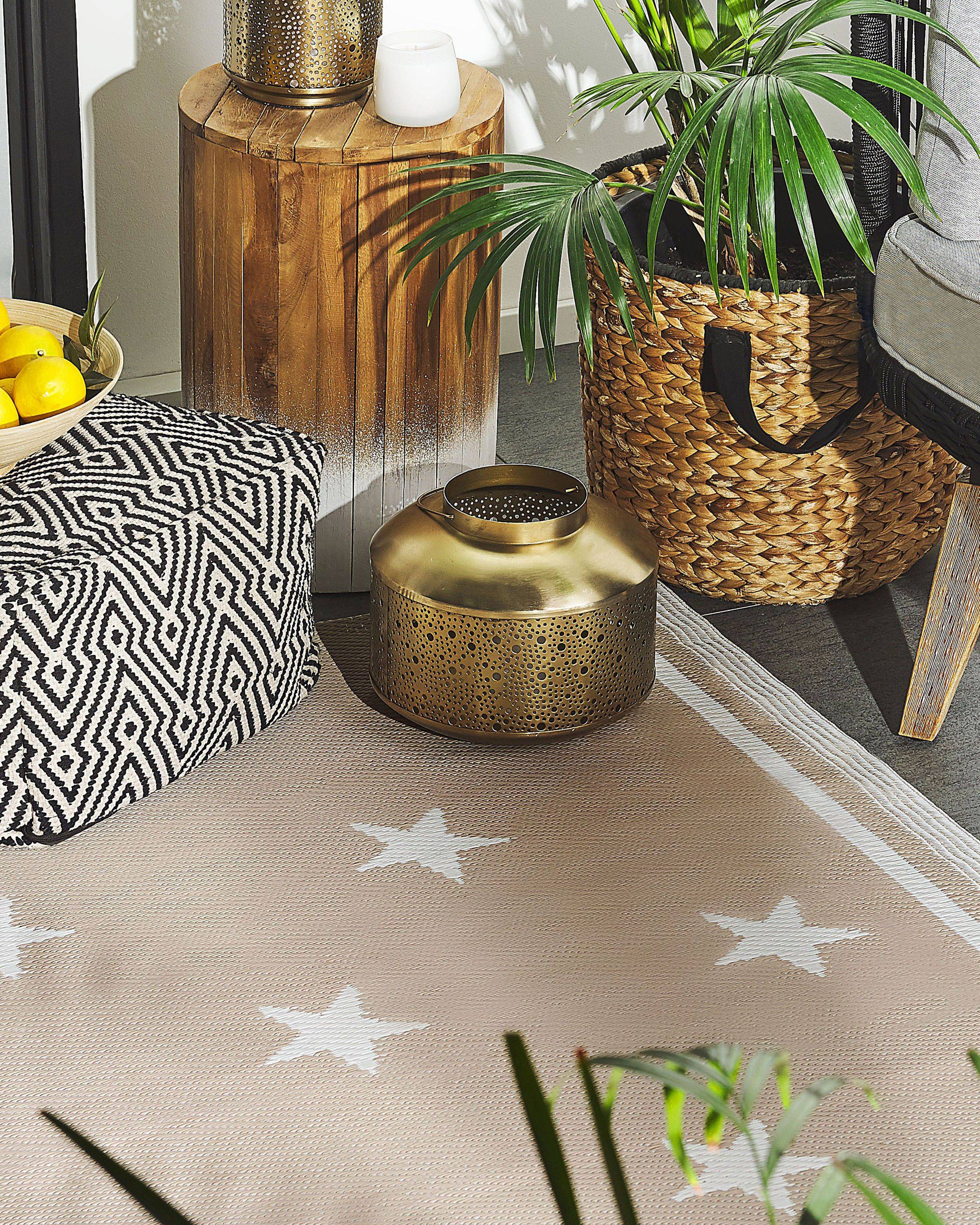 Beliani - Tapis d'extérieur Polypropylène Beige sable LATUR - Beliani - Imagen 1