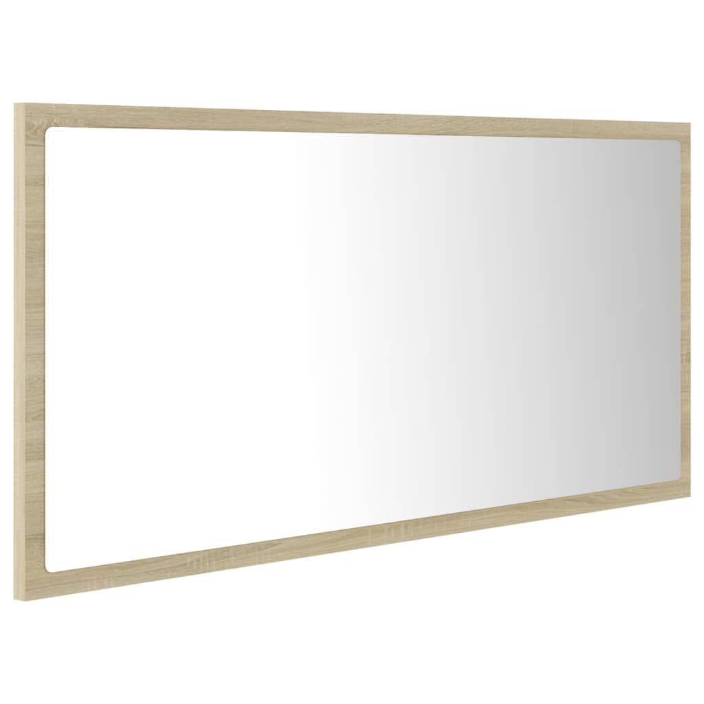Helloshop26 - Miroir led de salle de bain 90 x 8,5 x 37 cm acrylique chêne - Imagen 3
