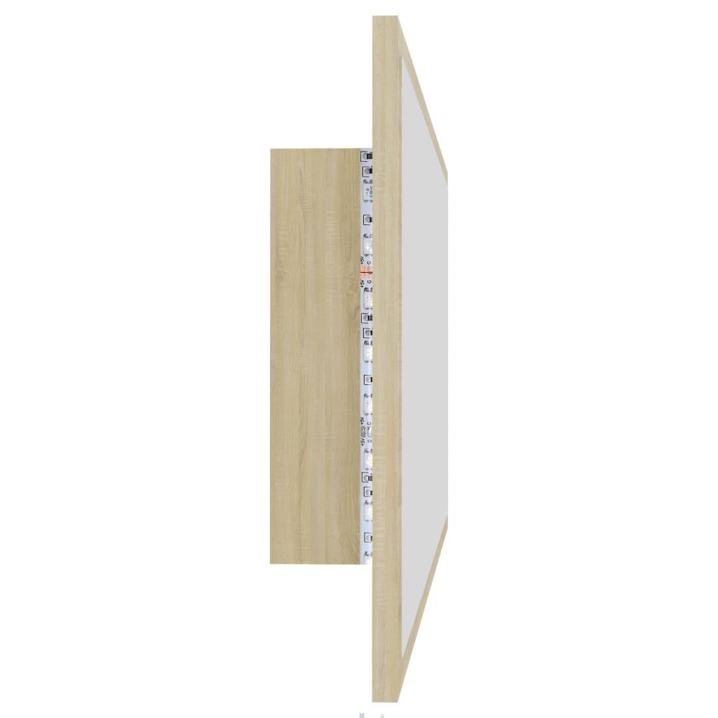 Helloshop26 - Miroir led de salle de bain 90 x 8,5 x 37 cm acrylique chêne - Imagen 4