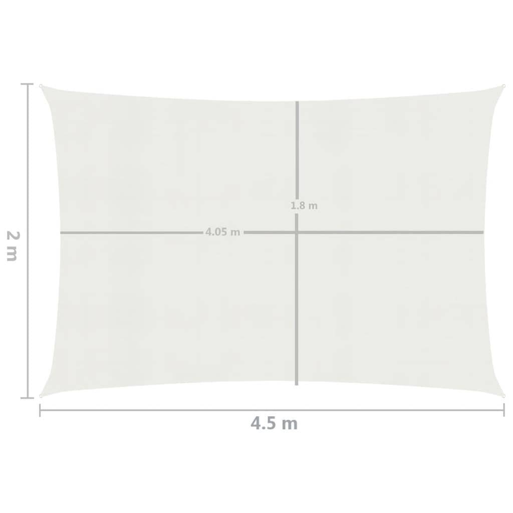 Helloshop26 - Voile toile d'ombrage parasol 160 g/m² PEHD 2 x 4,5 m blanc - Imagen 3
