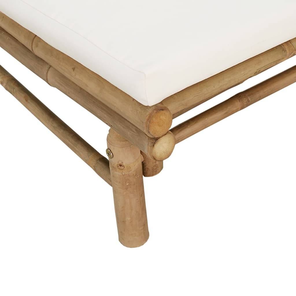 Vidaxl - Banc de jardin avec coussins blanc crème bambou vidaXL 363453 - Image 4