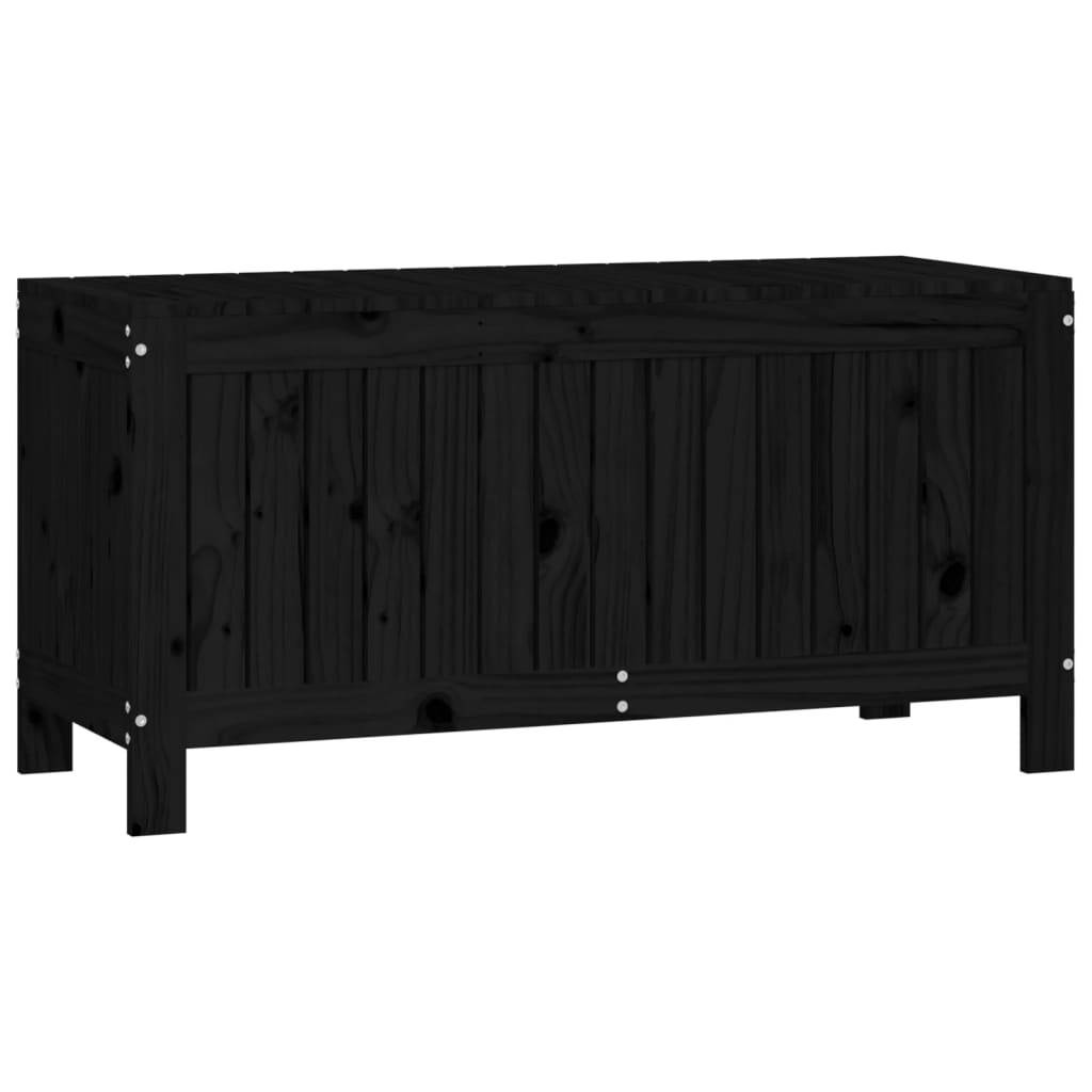Helloshop26 - Coffre boîte meuble de jardin rangement 108 x 42,5 x 54cm bois massif pin noir - Imagen 2