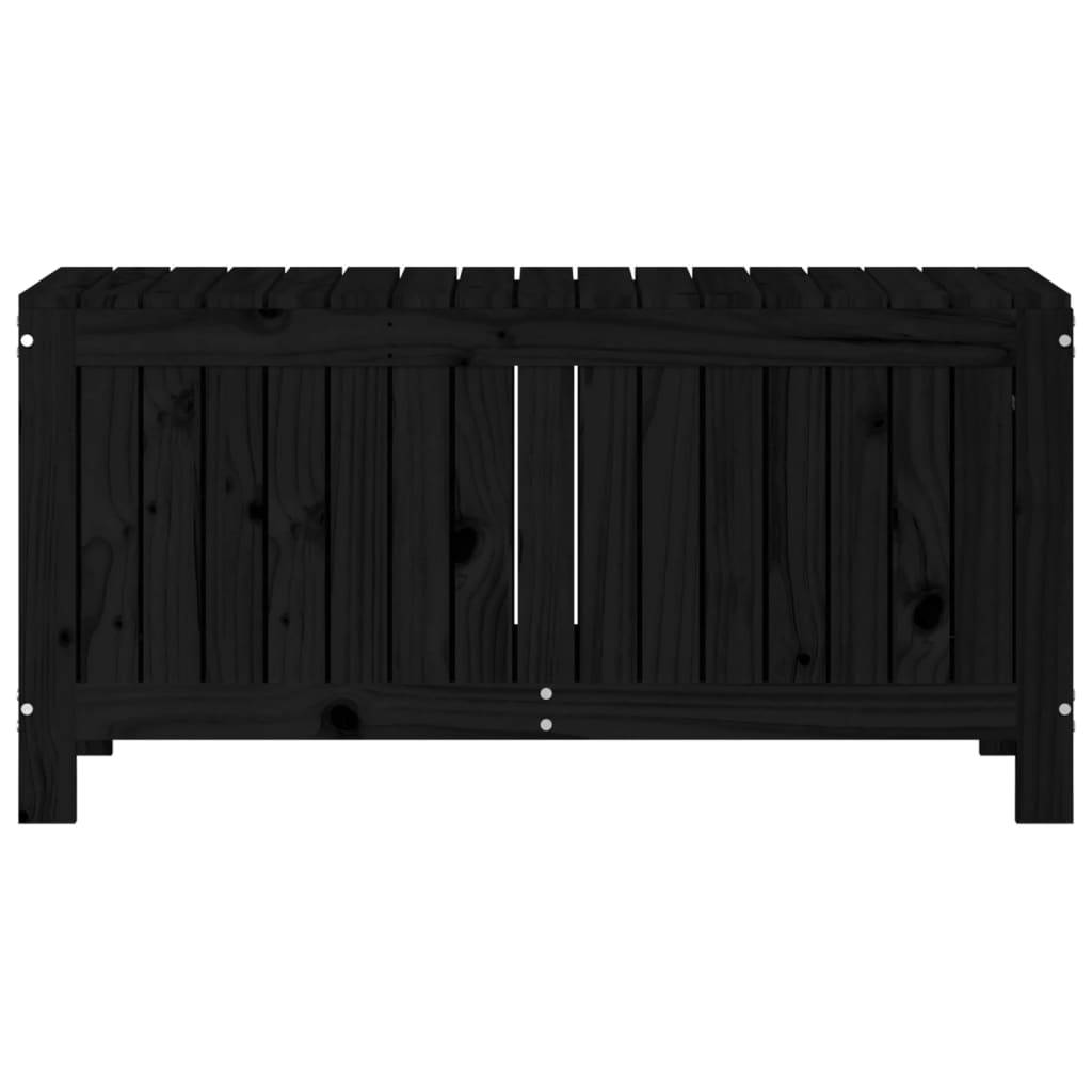 Helloshop26 - Coffre boîte meuble de jardin rangement 108 x 42,5 x 54cm bois massif pin noir - Imagen 3
