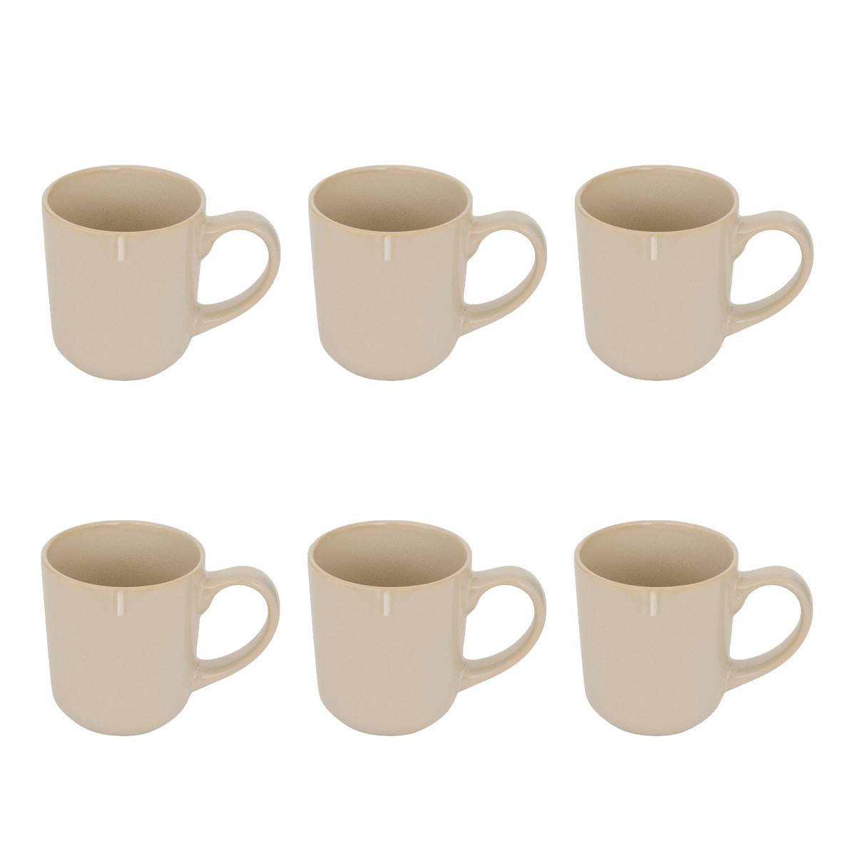 Lot de 6 Mugs "Terre Inconnue" 42cl Beige - Image 1