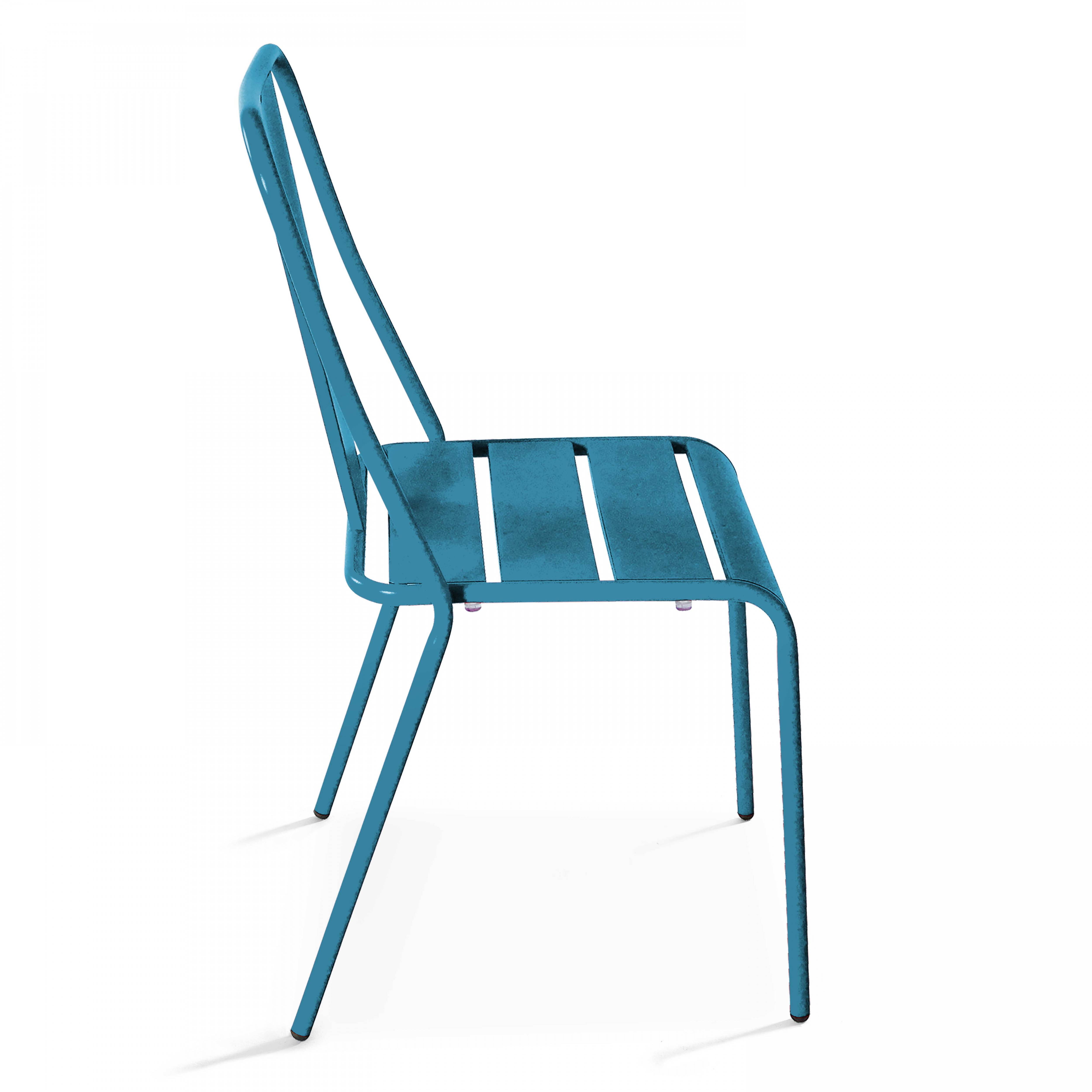 Oviala - Chaise de jardin en métal bleu pacific Dieppe - Oviala - Imagen 4