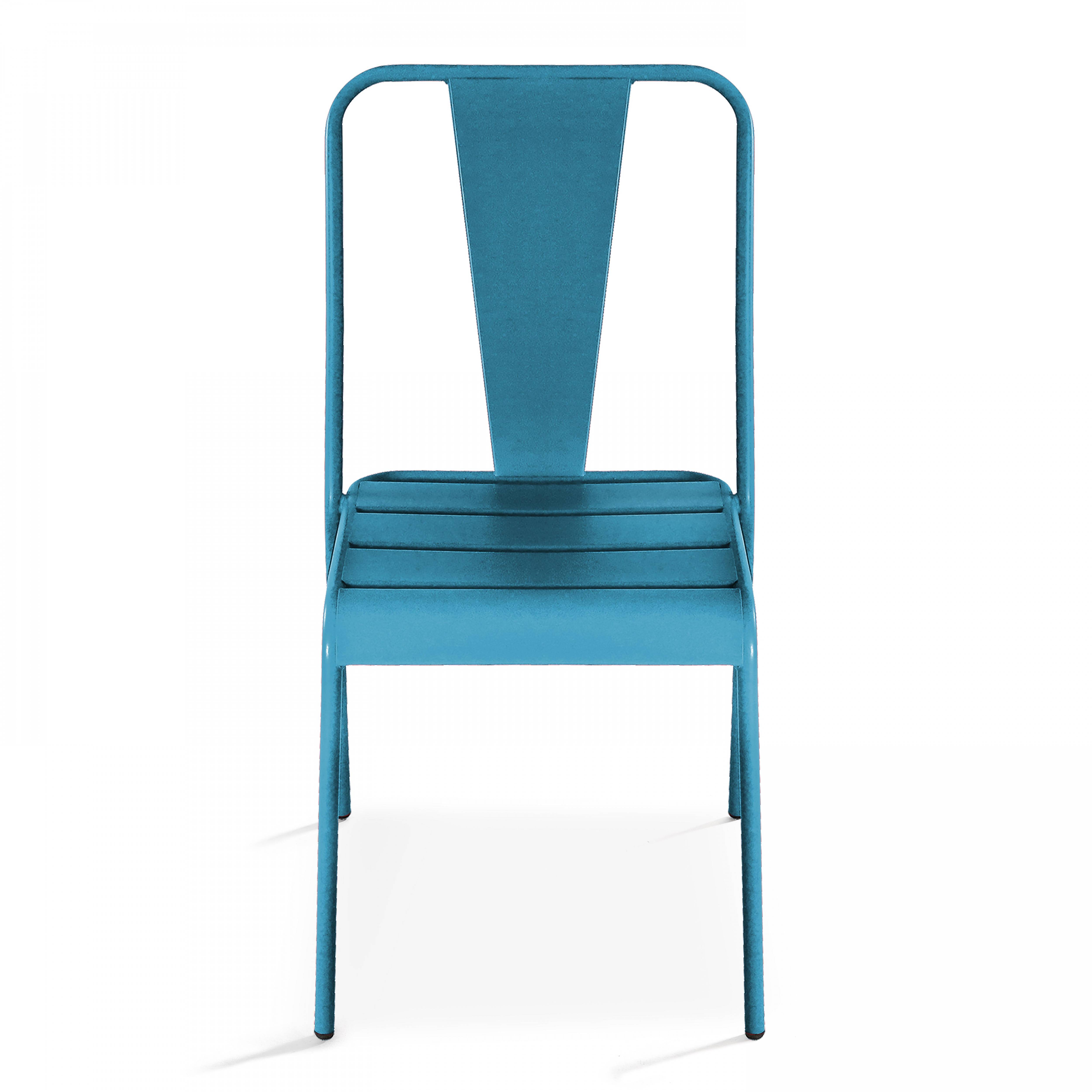 Oviala - Chaise de jardin en métal bleu pacific Dieppe - Oviala - Imagen 3