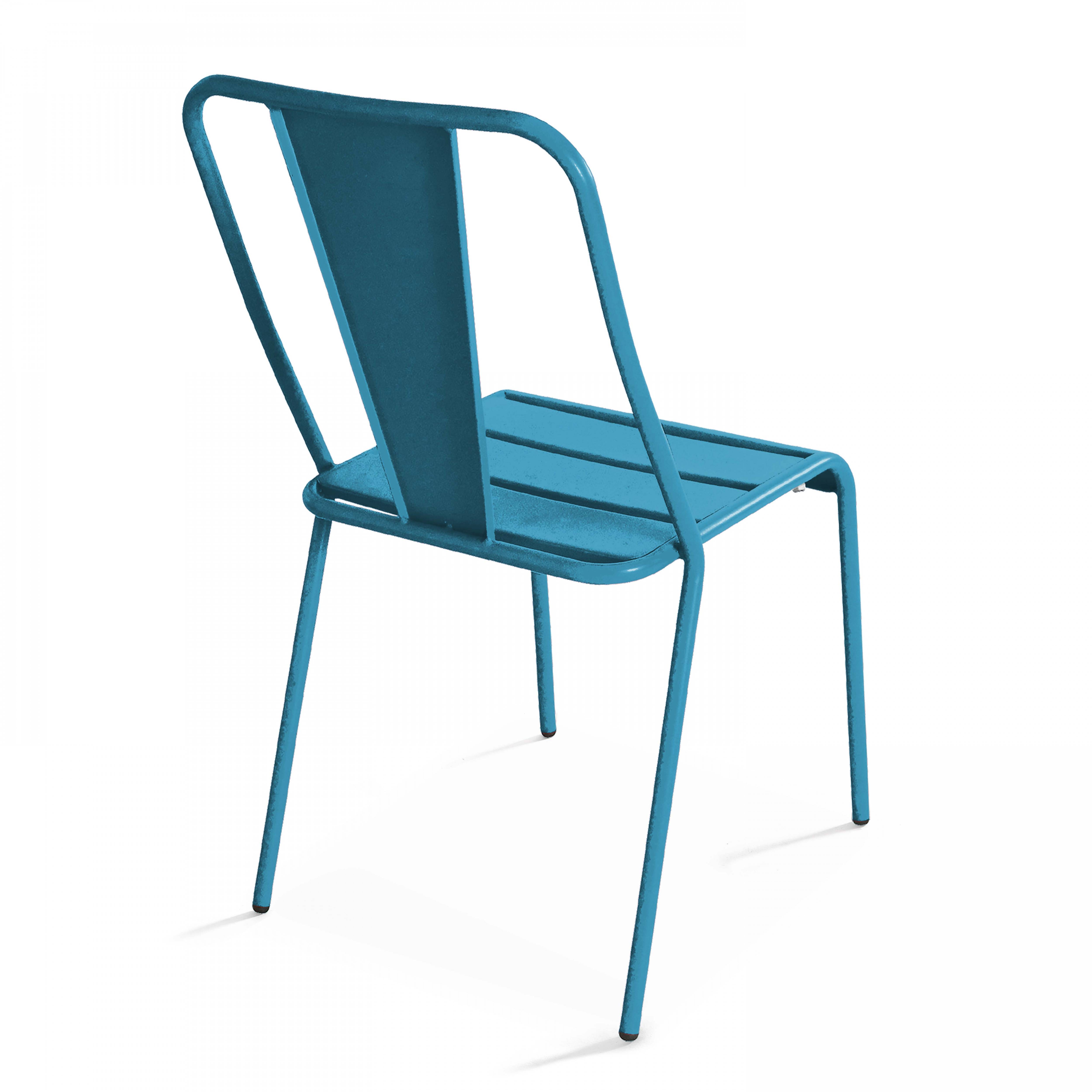 Oviala - Chaise de jardin en métal bleu pacific Dieppe - Oviala - Imagen 1