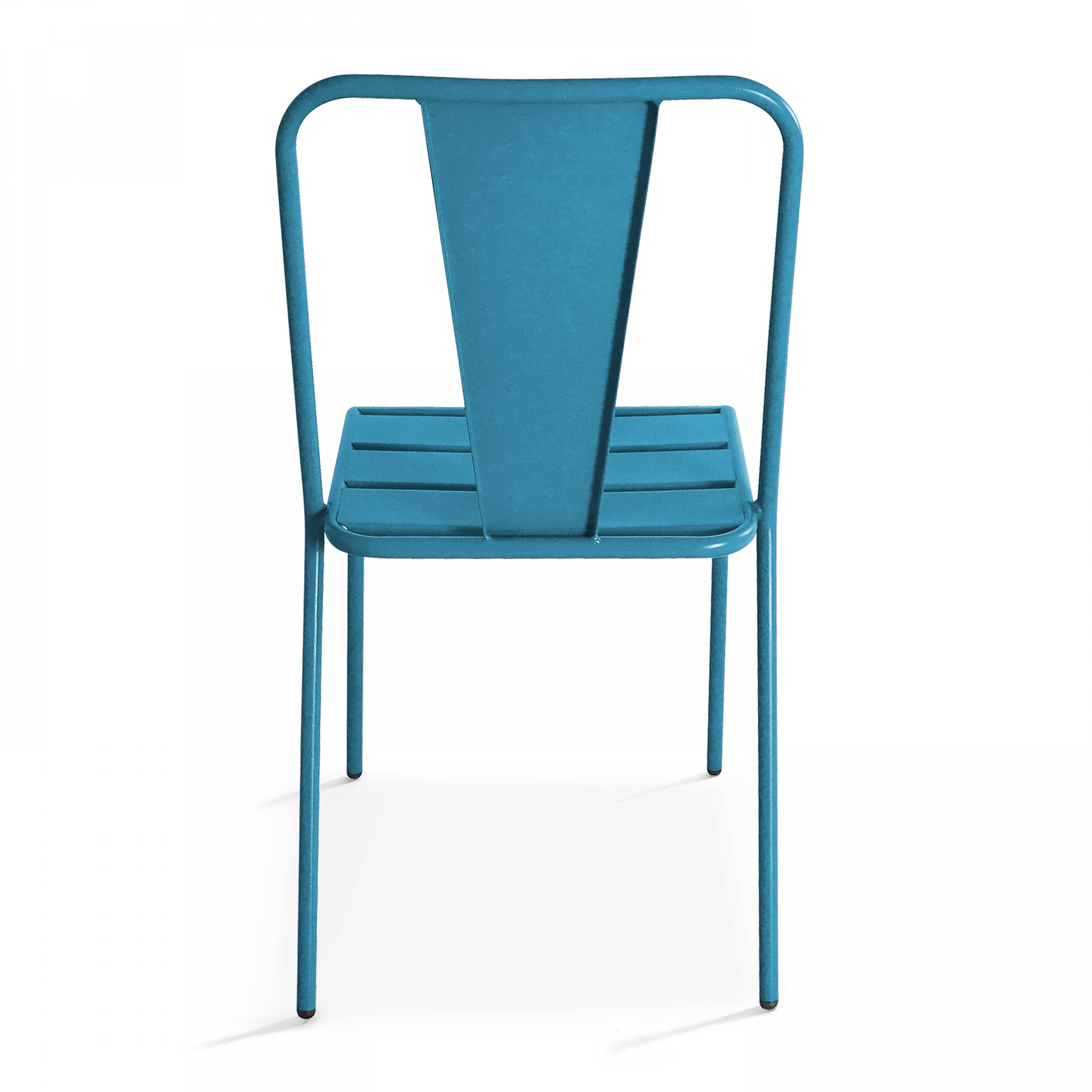 Oviala - Chaise de jardin en métal bleu pacific Dieppe - Oviala - Imagen 2
