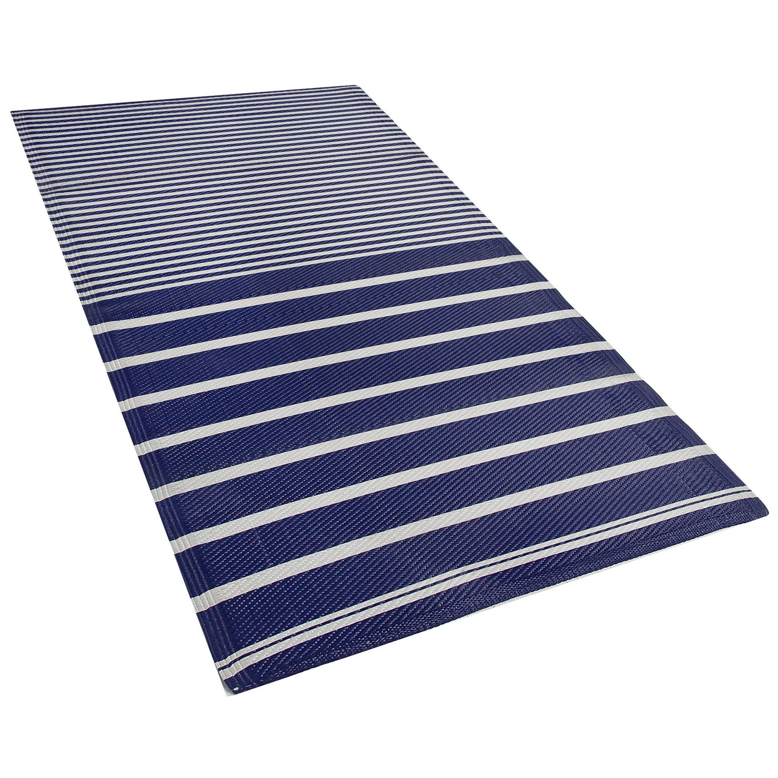 Beliani - Tapis d'extérieur Polypropylène Bleu marine HALDIA - Beliani - Imagen 4