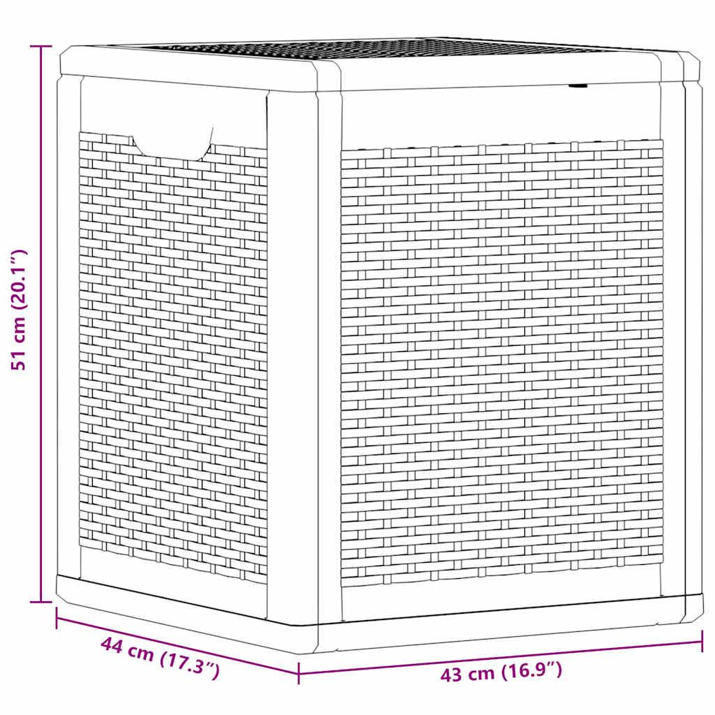 Coffre de Rangement Balcon 90L PP Aspect Rotin Anti-UV pour Extérieur Noir 43x44x51 cm – ComfortXL Outdoor Living - Image 9
