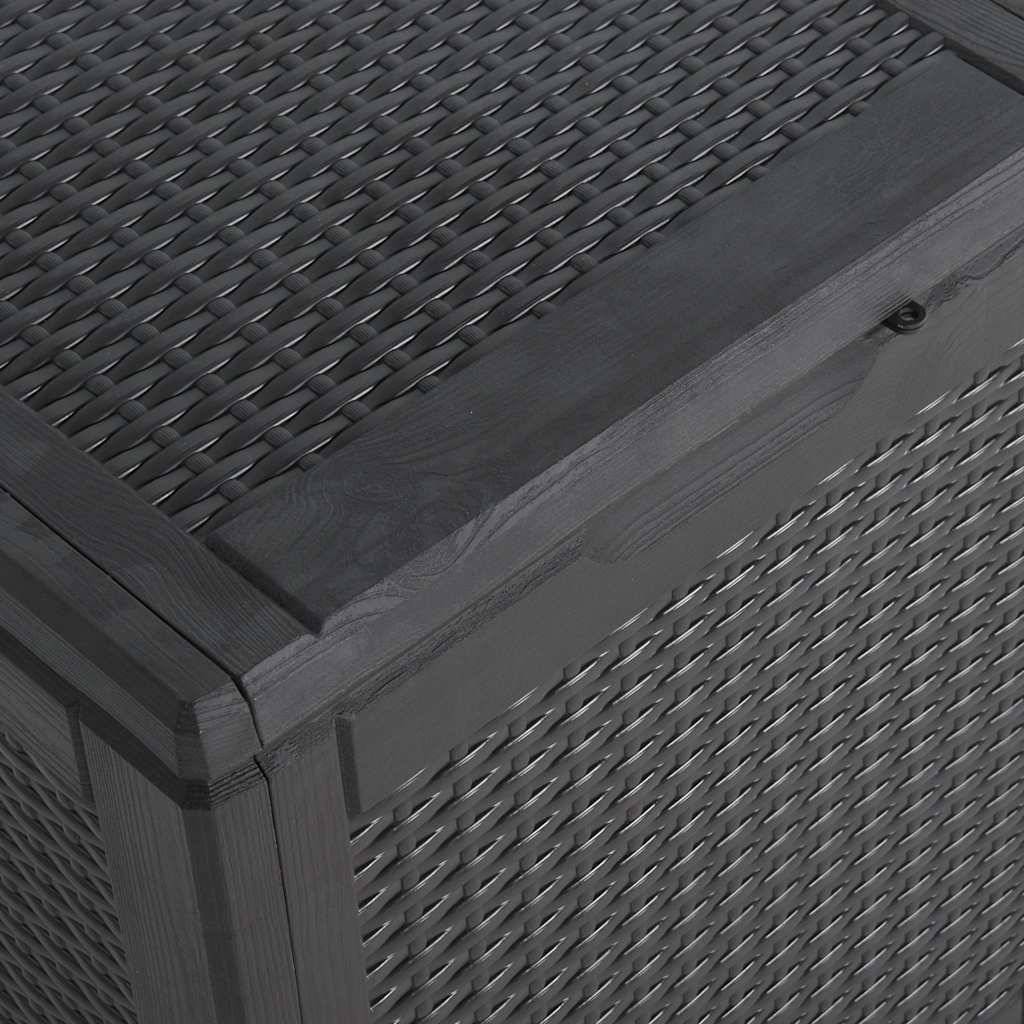 Coffre de Rangement Balcon 90L PP Aspect Rotin Anti-UV pour Extérieur Noir 43x44x51 cm – ComfortXL Outdoor Living - Image 8