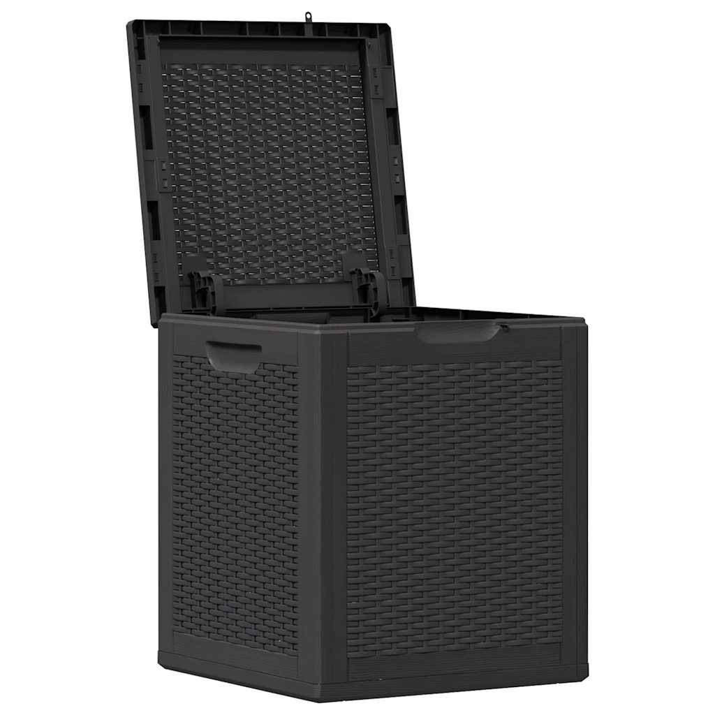 Coffre de Rangement Balcon 90L PP Aspect Rotin Anti-UV pour Extérieur Noir 43x44x51 cm – ComfortXL Outdoor Living - Image 4
