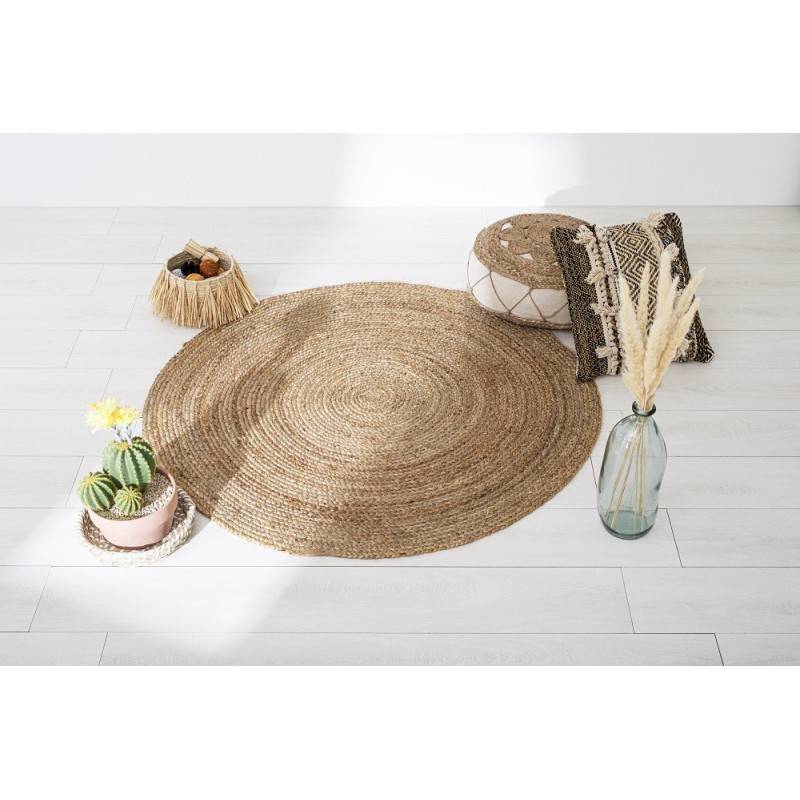 Tapis en jute rond D120 naturel Atmosphera - Imagen 4