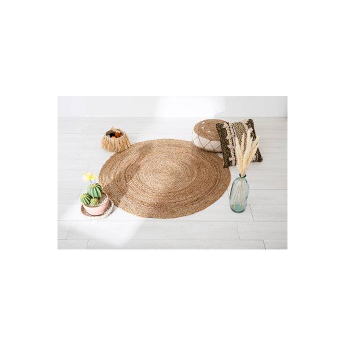 Tapis en jute rond D120 naturel Atmosphera - Imagen 5