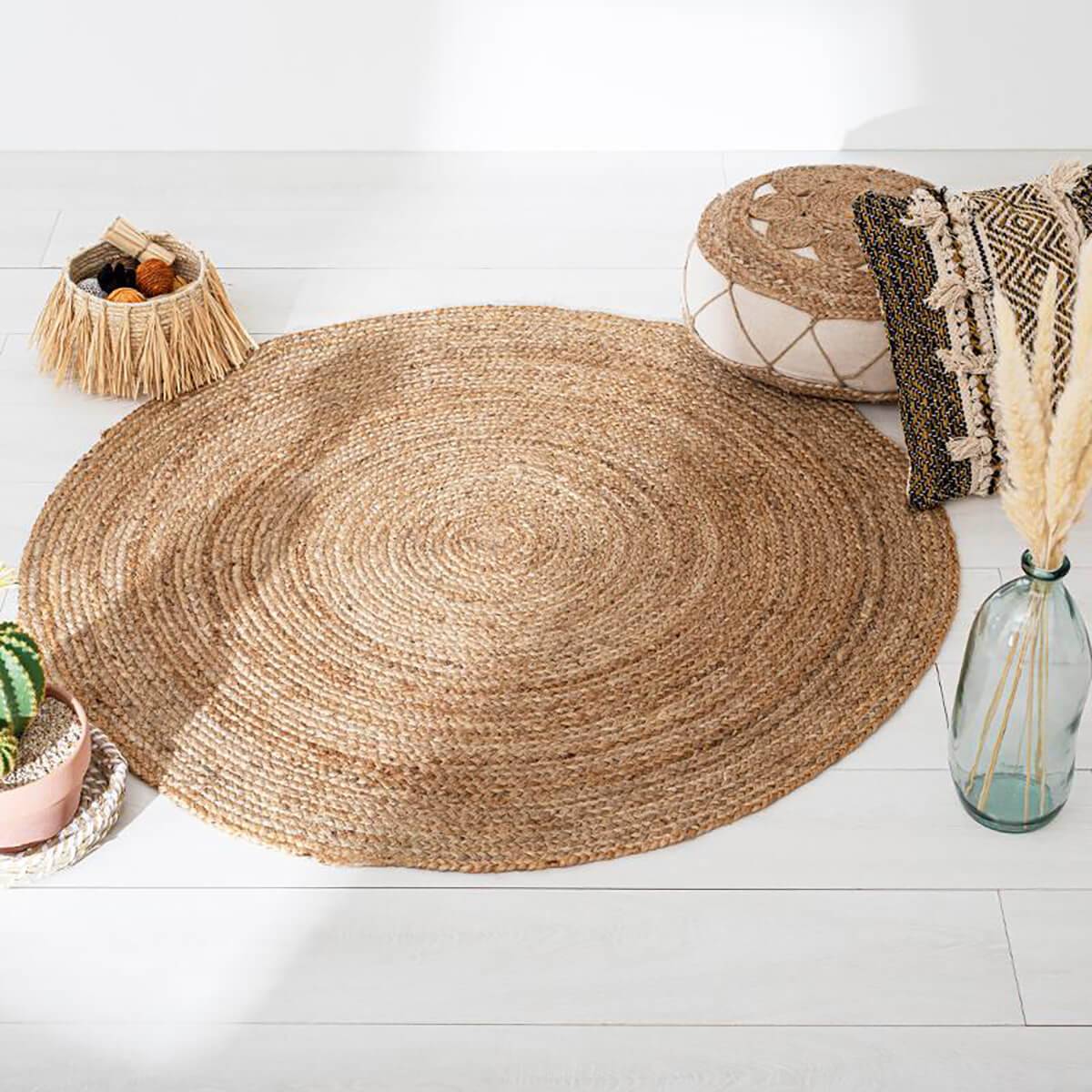 Atmosphera - Tapis "Natura" en jute D120cm - Atmosphera Créateur d'intérieur - Image 1