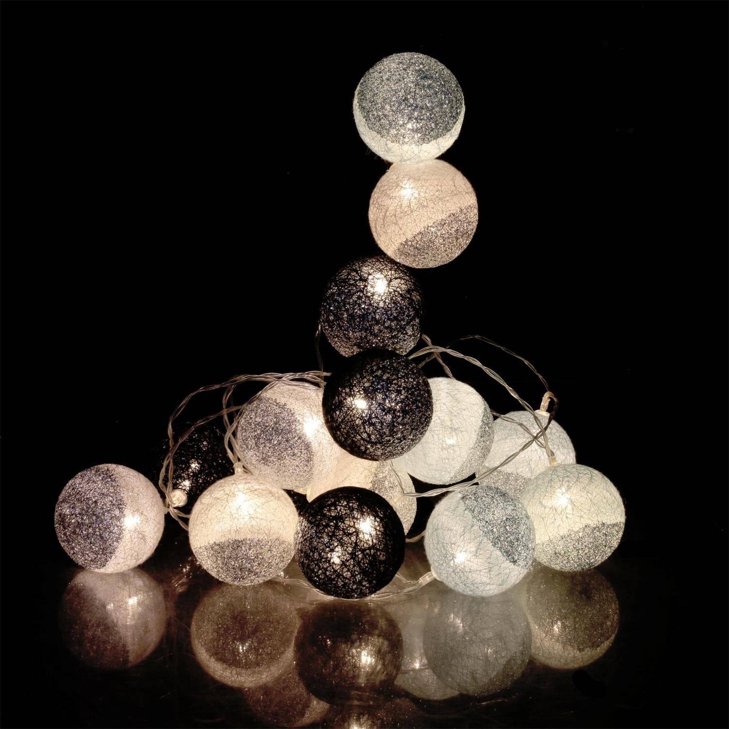 Entrepotbrico - GUIRLANDE BOULE 16LED NOIR BLEU GLITTER 6X300CM M8 - Image 2