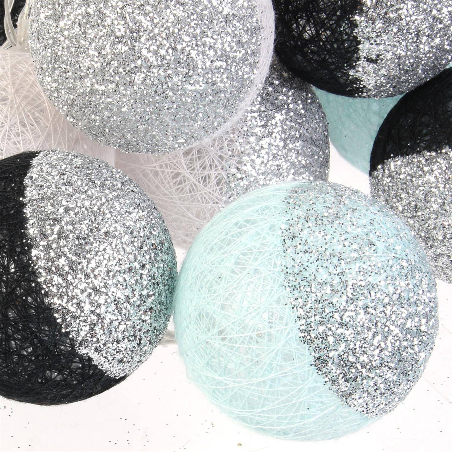 Entrepotbrico - GUIRLANDE BOULE 16LED NOIR BLEU GLITTER 6X300CM M8 - Image 3