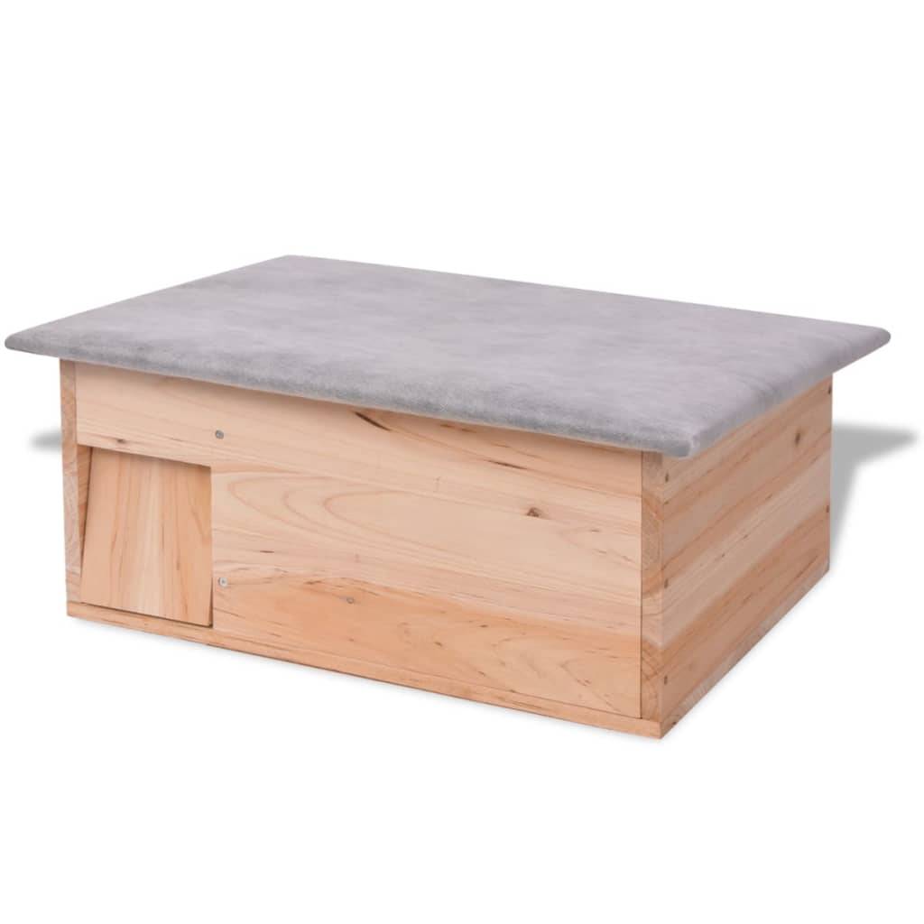 Abri pour Hérisson en Bois Massif Refuge d'Hibernation pour Jardin Beige – ComfortXL Outdoor Living - Image 1